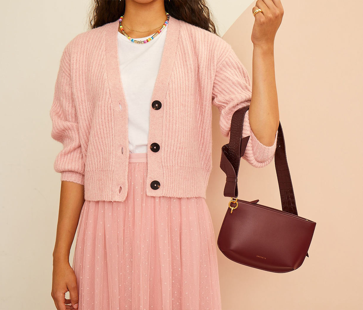 6. SENREVE Poema手拿包环保鳄鱼纹拼接素皮梅紫色_Poema Pouch Vegan Amica Misto Plum.jpeg